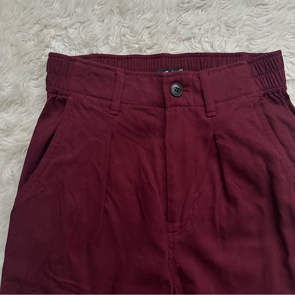 Madewell Pants The Neale Straight-Leg Pant in Drapeweave Cabernet Sz 00 - Picture 6 of 11
